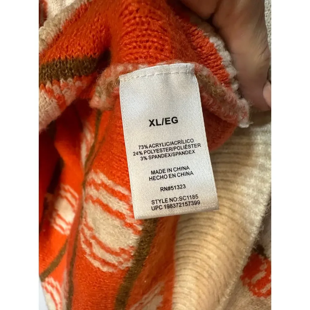 VINCE CAMUTO Women’sFall Autumn Pumpkin Sweater Size XL EUC